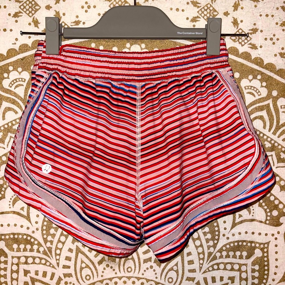 “LULULEMON” ATHLETICA LADIES MULTI-COLORED SHORT WITH DRAWSTRING, SIZE 4 - Picture 2 of 4